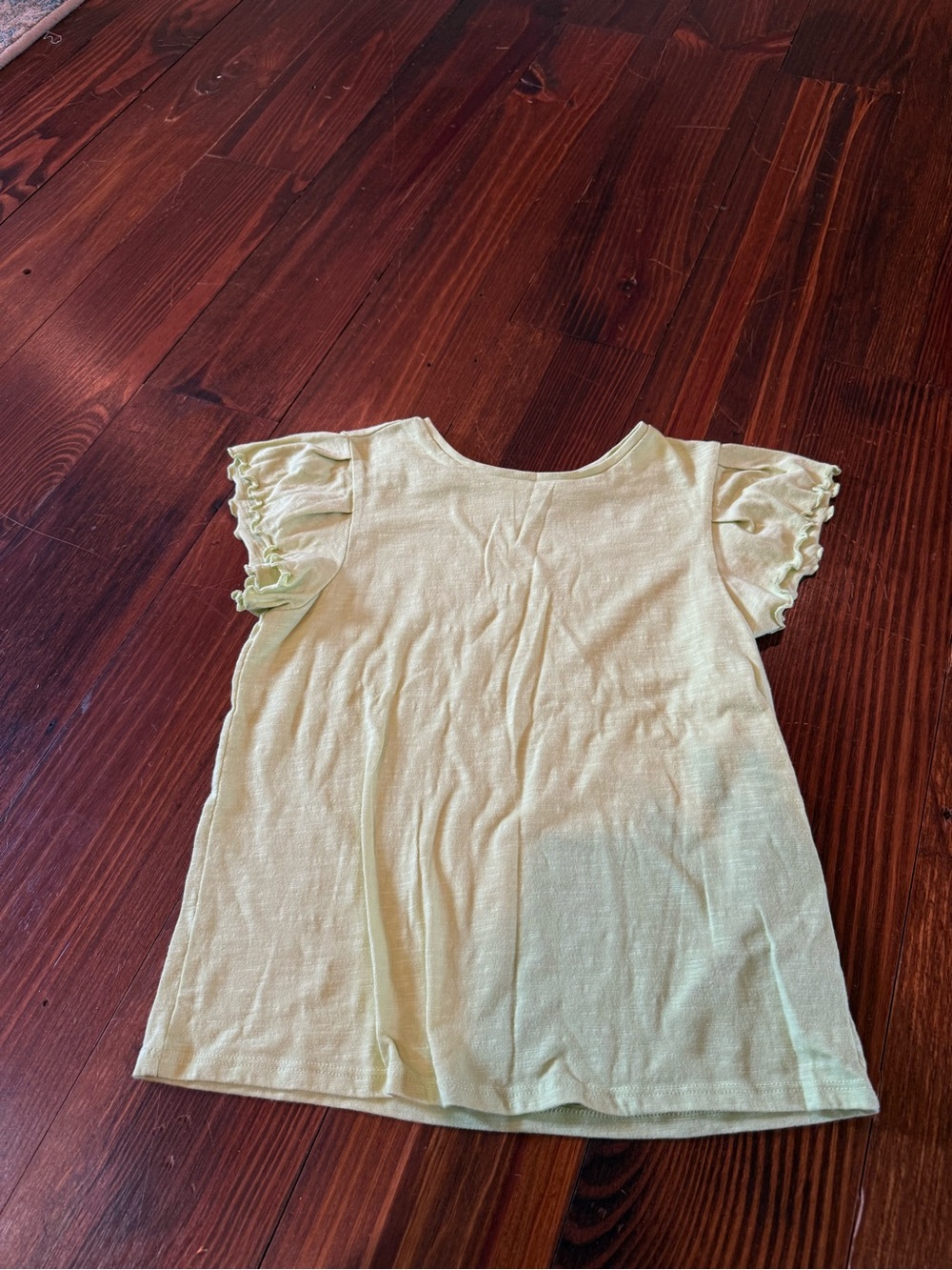 Kids Short Sleeve Ruffle Tee - Light Green